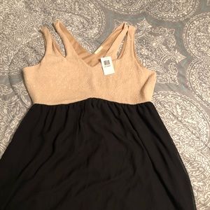 Blush/beige and black dress